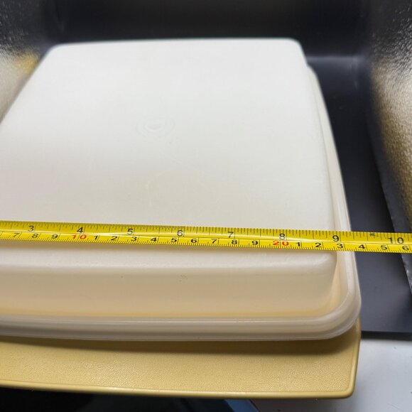 Vintage Tupperware Deviled Egg Carrier With Lid & 2 Inserts Yellow & White - Picture 9 of 10